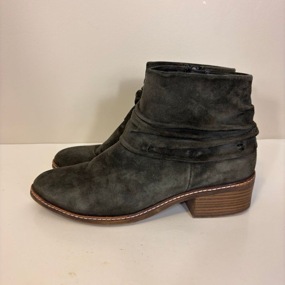 Tamaris Green Suede Ankle Booties Size 40 = 8.5